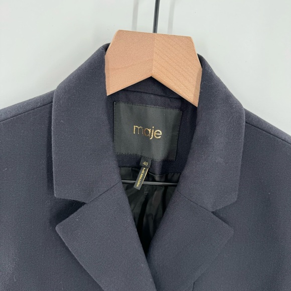 Maje Wool Zipper Biker Moto Blazer Jacket Size EU 40 - Picture 4 of 7